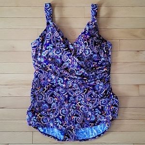 NWT LANDS' END one-piece swimsuit blue size 16P